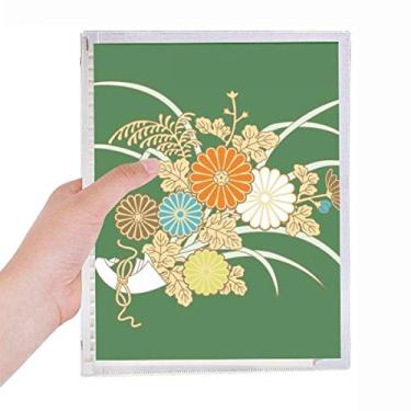 Imagem de Caderno de flores amarelas para outono com folhas soltas e diários recarregáveis