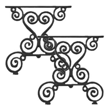 Imagem de Par Pé de Mesa Churrasqueira Ferro Fundido Base Mesa 75x73cm