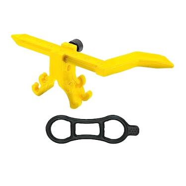 Imagem de #N/a Suporte de roda de bicicleta pequena, reparo de roda de bicicleta, ferramentas de manutenção de reparo de roda de bicicleta destacável Suporte de roda, Amarelo sem medidor