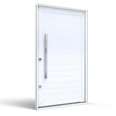 Imagem de Porta Pivotante de Alumínio com Puxador Aço Lucasa Eccellente 225cmx130cmx12cm Branco