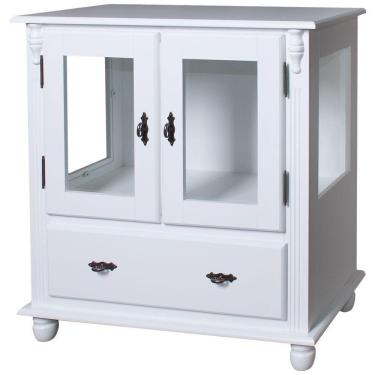 Imagem de Cristaleira Baixa Lateral 2 Portas De Vidro 1 Gaveta - M550312 Garapa - Verniz