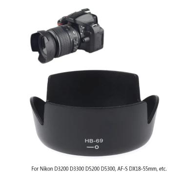 Imagem de Baioneta Hood Lente Da Câmera Para Nikon D3200 HB-69 D3300 D5200 D5300 DX18-55mm