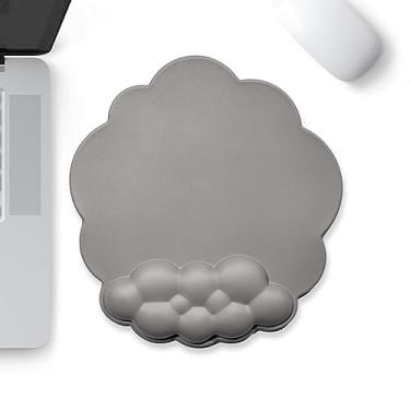 Imagem de Descanso de Pulso Nuvem | Conjunto de almofadas de mouse e teclado ergonômico com suporte para pulso - Conjunto de mouse pads de couro PU para teclado com base antiderrapante para jogos e