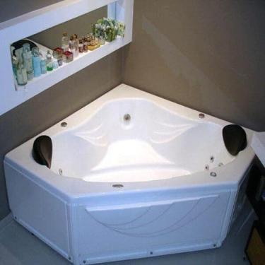 Imagem de Banheira Hidromassagem Ouro Fino Kanthocril II Standard 155cmx217cmx45cm 05 Jatos Branco