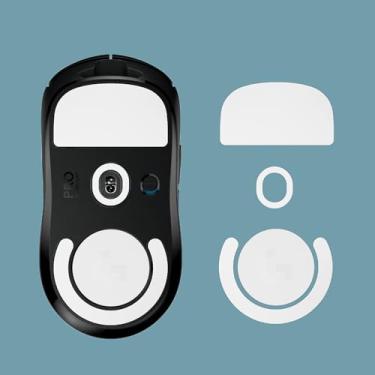 Imagem de 2 conjuntos de pés de mouse para patins sem fio Logitech G Pro X bordas arredondadas superleves de reposição 2.0 mouse para jogos sem fio liso mais espesso e resistente atualização de PTFE