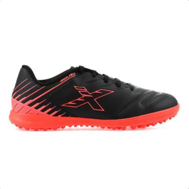 Imagem de Chuteira OXN Society Agilis 2 PRO Preto e Coral - Infantil-Masculino