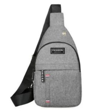 Imagem de Mini Mochila Pochete Bolsa Tiracolo Transversal Ombro Masculina Feminina Saída Fone de Ouvido Impermeavel Shoulder Bag Academia Esportiva. (Cinza)
