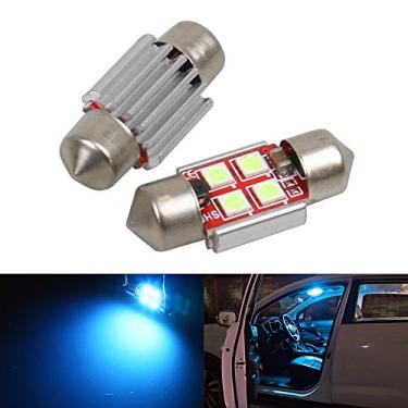 Imagem de Lâmpada LED de 31 mm DE3175 DE3021 DE3022 Azul gelo 8000 K 3030 SMD para carros placa de licença porta-malas interior lâmpadas de substituição Festoon Extremamente brilhante 12V 2W 1 ano de garantia 4,5 cm 【1797】