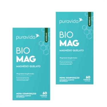 Imagem de Kit 2x Bio Mag Puravida Magnésio Bisglicinato 175mg 60cáps