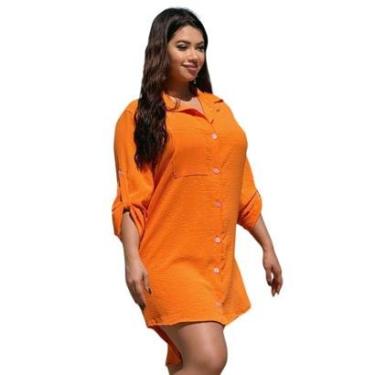 Imagem de SAÍDA DE PRAIA CAMISA/VESTIDO MANGA 3/4 PLUS SIZE-Feminino