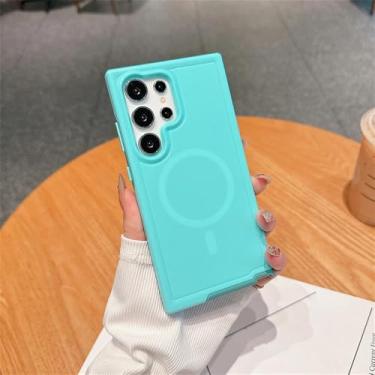 Imagem de Capa para Samsung Galaxy S24 Plus Ultra Proteção Carregamento sem fio Candy Color Frosted Bumper Cover, verde menta, para S24Ultra