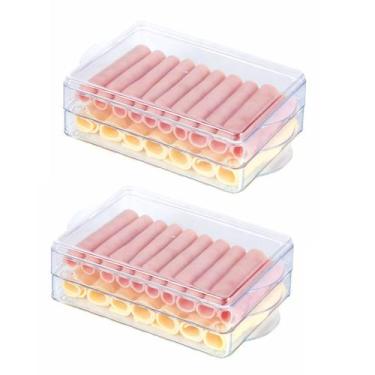 Imagem de 2 Portas Frios Duplo Transparente Organizador Divisória Pote - Injepla