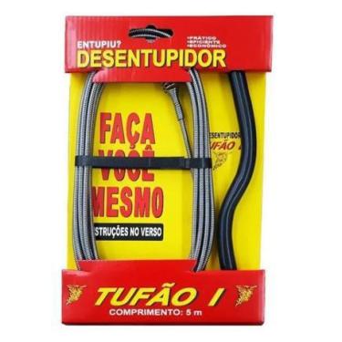 Imagem de Desentupidor Manual Canos Pias Vasos 5m Arame de Aço Tufão