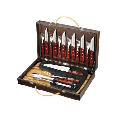 Imagem de Kit de Churrasco 17 Peças Tramontina - Polywood 21198/766