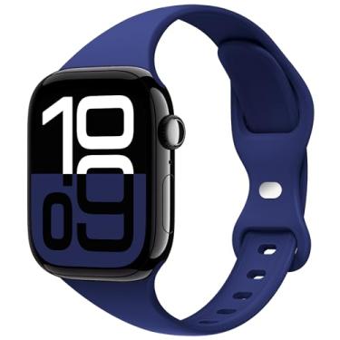 Imagem de STG Sport Pulseira de substituição compatível com Apple Watch SE séries 6/5/4/3/2/1 de 38 mm, 40 mm, 42 mm e 44 mm (azul escuro, 42/44 mm)