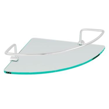 Imagem de Minha Cazza Porta Shampoo Vidro 30cm - Prateleira de Canto Cromado - Minimalista