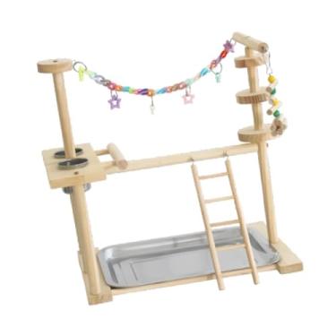 Imagem de Generic Suporte de madeira para playground de Suporte para brincar de periquito Suporte para brincar de para periquito