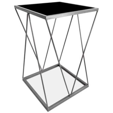 Imagem de Mesa De Canto Alta Modelo Industrial Wire Lateral Decoração Para Sala 