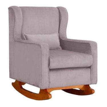 Imagem de Poltrona Decorativa Aurora Balanço Vovo Veludo Rose - FM - Fina Mobíli