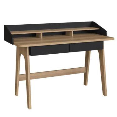 Imagem de Escrivaninha Flexus Artesano 139 cm (Largura) MDP Hanover (Mel) e Nero