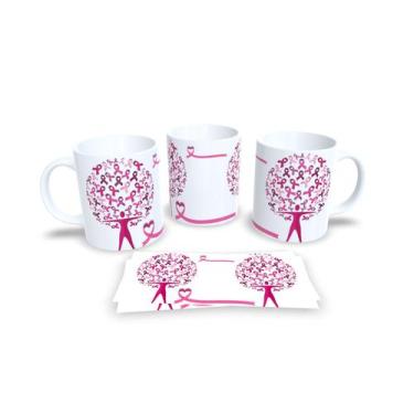 Imagem de Canecas Branca de Porcelana Personalizadas Outubro Rosa - Estampa Subl