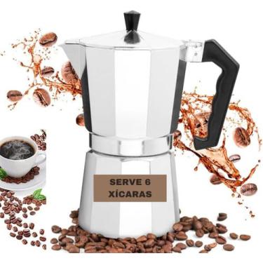 Imagem de Cafeteira de Fogão Moka Italiana Expresso Aluminio até 6 Xícaras - B2T