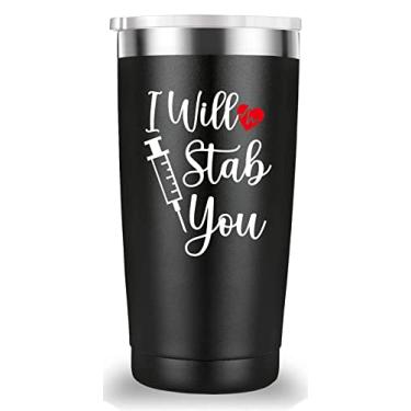 Imagem de Mamihlap Caneca de viagem I Will Stab You. Presentes de doutor, enfermeira, semana das enfermeiras, agradecimento, aniversário, presentes de Natal para enfermeiras, médicos. Presentes de formatura da