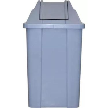 Imagem de Lixeira 100litros Tampa Basculante Cores Coleta Seletiva Jsn, Cinza