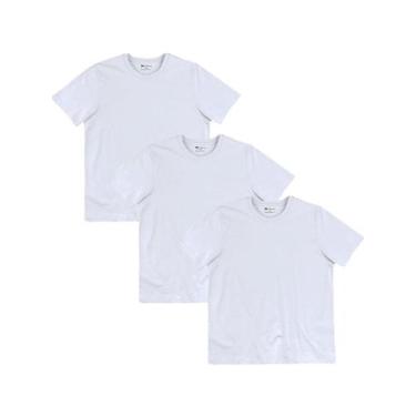 Imagem de Kit com 3 Camisetas Masculina Hering 4fv2, Branco, G