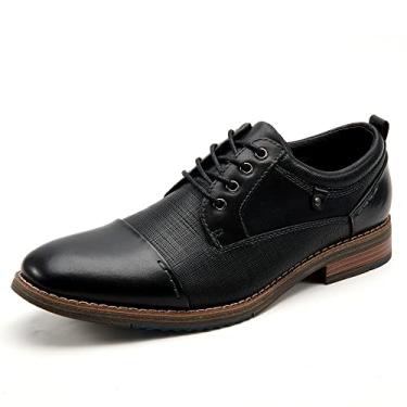 Imagem de Arkbird Sapato social Oxford masculino, moderno, casual, formal, de couro, para negócios e todos os dias, Preto (807), 8