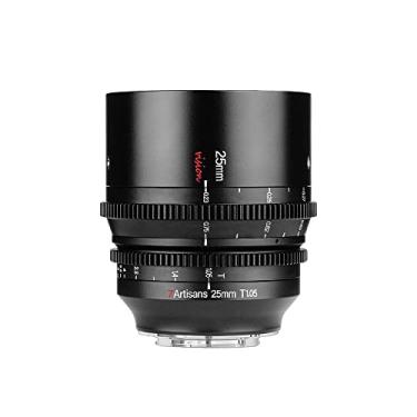 Imagem de 7artisans Lente APS-C Cine de Grande Abertura 25Mm T1.05 Grande Angular Foco Manual Mini Lente de Cinema de Baixa Distorção Compatível com Câmera Sem Espelho Sony e Mount, Preta