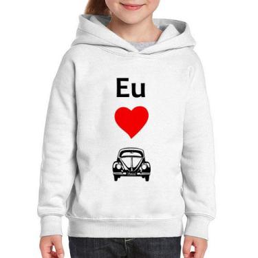 Imagem de Moletom Infantil Eu amo fusca - Foca na Moda, Branco, 6