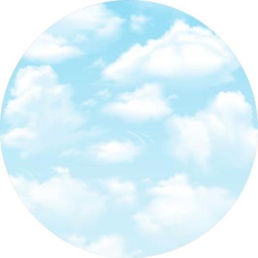 Imagem de Painel De Festa Redondo 1,50x1,50 - Céu de Nuvens Realistas Azul 001 -