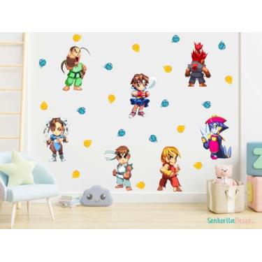 Imagem de adesivo de parede street fighter game de luta - Adesivos Kigrude