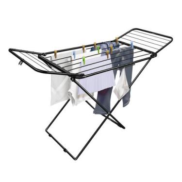 Imagem de Varal de chão com abas bari em aço black - secalux