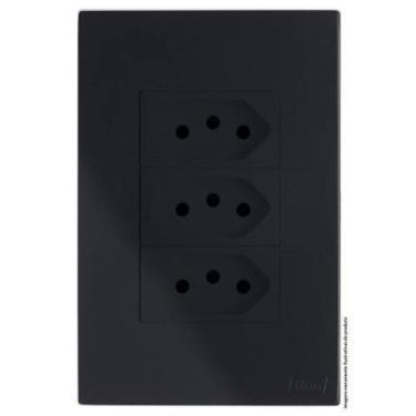 Imagem de Kit Tomada Tripla 10A 4X2 Brs12190-8Bk