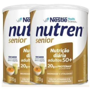 Imagem de Nutren Senior Suplemento Em Pó Nestlé 370 Gr (kit C/2 Latas) Sabor Sem