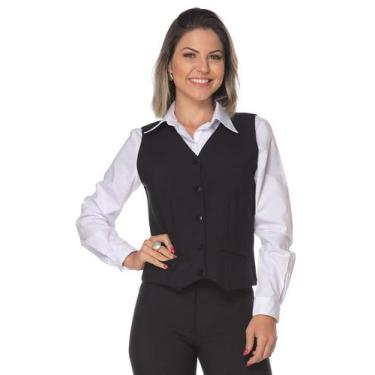 Imagem de Colete social feminino - Demorgan Uniformes, Preto, EGG
