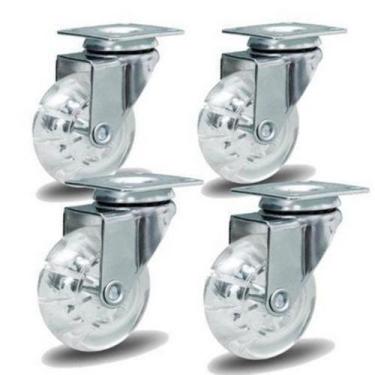 Imagem de Rodizio para carrinhos e  móveis roda gel kit glap 210 até 120 kgs - M