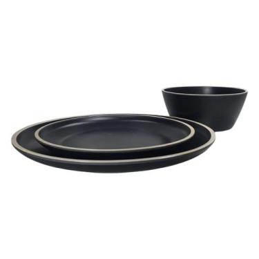 Imagem de Kit De Pratos Sobremesa Raso De Melamina Com Bowl 15cm - 1 De Cada - W