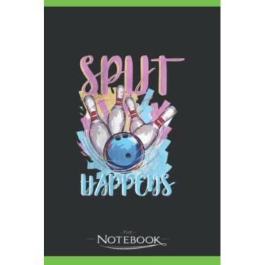 Imagem de Split Happens Bowling Notebook: Planner, Diary, Lined College Ruled Paper 120 Lined | 6 x 9 inches Notebook, Note Pad, Notes