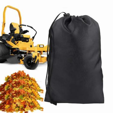 Imagem de 1 pacote com saco de folhas para trator de grama, saco reutilizável de pano Oxford 420D, saco de folhas de 236 x 142 cm com grande capacidade para limpeza rápida de folhas de jardim, adequado para a