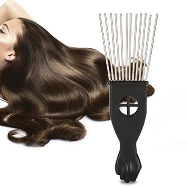 Imagem de Escolha de Cabelo, Escolha Afro, Pente Afro, Escolha Pente para Cabelos Cacheados Ferramenta de Cabeleireiro Garfo Pente de Cabelo Morrendo Alisamento Ondulação (Pente de pino de