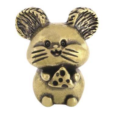 Imagem de Ioensy Mini mouse estátua gaveta maçaneta da porta decorativa fácil instalação escultura animal botão do armário para quarto de crianças cozinha, Bronze
