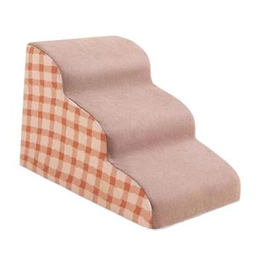 Imagem de WeiLaiKeQi Escada de animais de estimação para cães pequenos rampas de cães não deslizáveis ​​Passos sofá -cama suave para animais de estimação pequenos, Bege