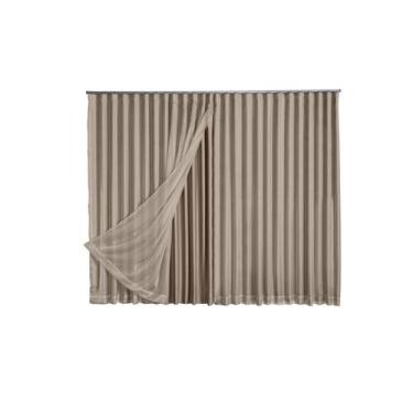 Imagem de Cortina Blackout Com Voil 5,00x2,30 Para Trilho Duplo - Ludatex, Avelã
