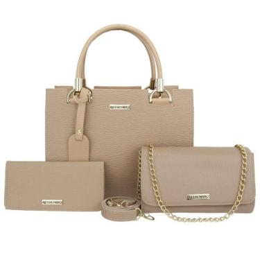 Imagem de Kit Nude 3 itens Bolsas Alça Adicional Removível e Carteira - Alice Mo