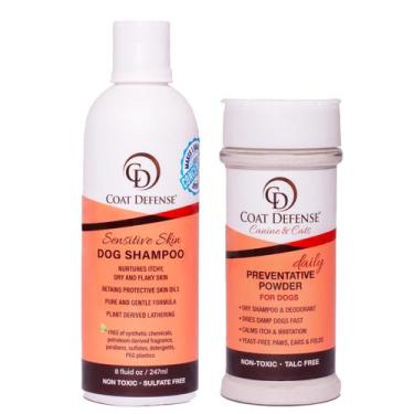 Imagem de Pacote COAT DEFENSE Paw Licker - Pó Seco e Shampoo para Cães