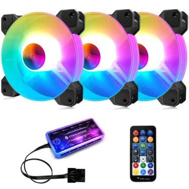 Imagem de Ventilador de Gabinete para PC 120mm RGB - Cooler CPU com Iluminação