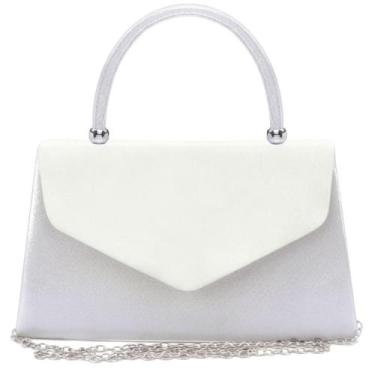 Imagem de Bolsa de noite Dasein Women Party Clutch Bolsa de casamento branca